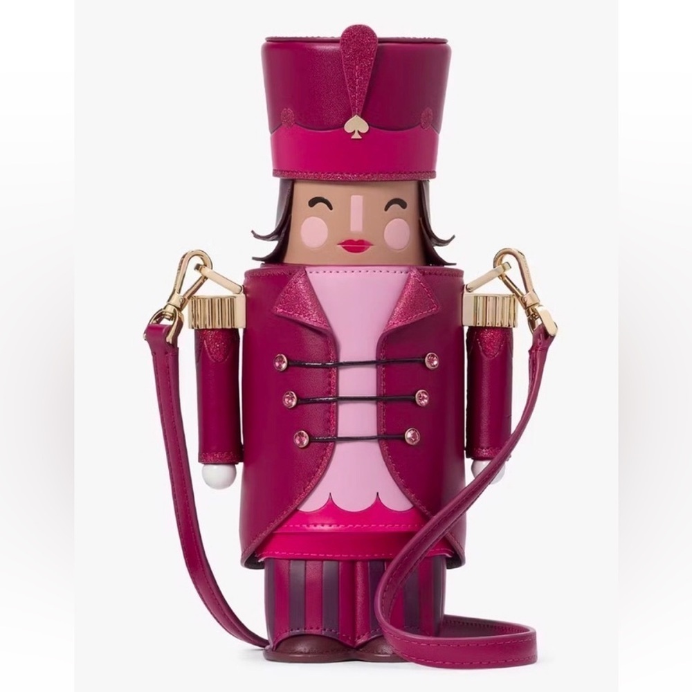 Kate Spade Oh What Fun 3D Nutcracker Crossbody Bag Novelty Christmas Fuchsia NWT - Picture 3 of 11
